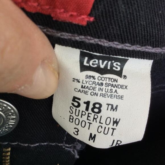 VINTAGE 90s DEADSTOCK NEW WITH TAG BLACK LEVIS 518 BOOT CUT 3 - Picture 3 of 3